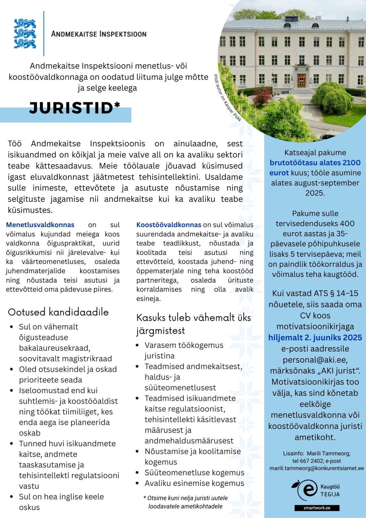 AKI juristi töökuulutus